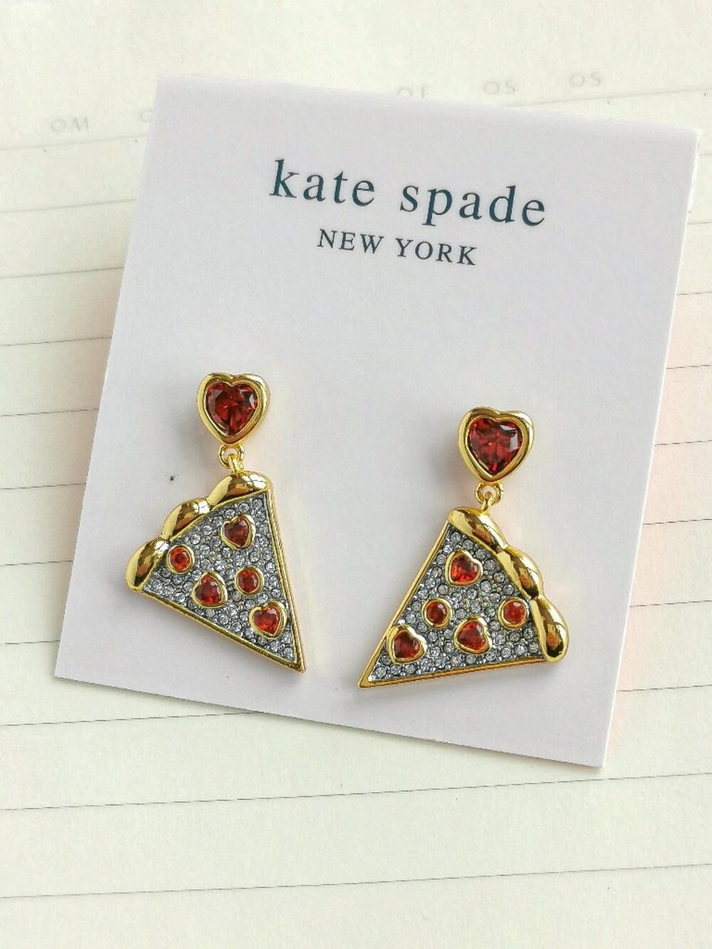 Kate Spade - Pizza My Heart Gold Multicolor Earrings